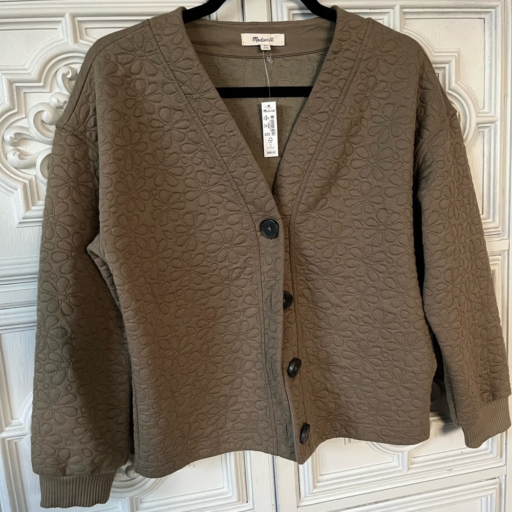 Madewell, flower quilted, XS, cardigan, new with tags
